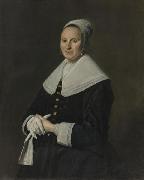Frans Hals Portrait of woman with gloves oil painting on canvas
